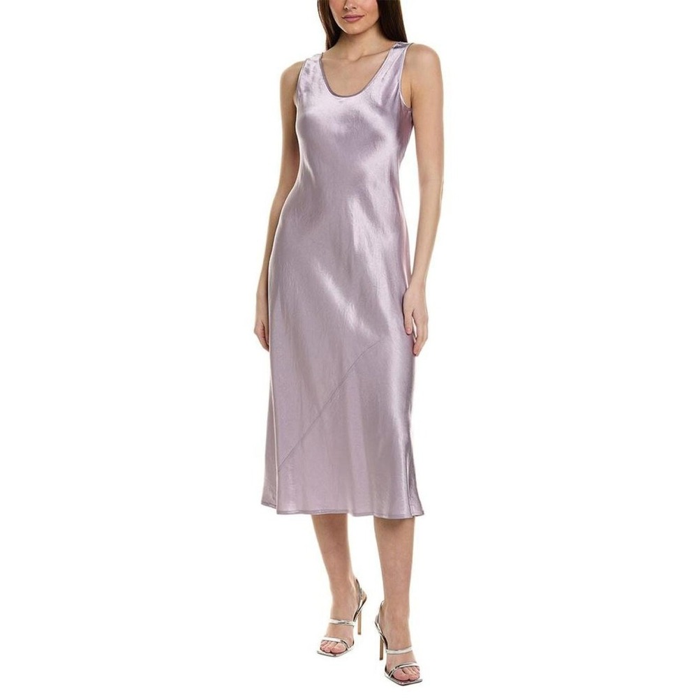 Max Mara Leisure Capua Lilac Satin Bias Cut Slip Dress Purple Sz 10 Quiet Luxury